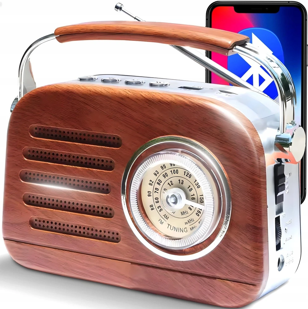 Retoo FM radijas radijas su „Bluetooth“ / FM radijas su „Bluetooth“ raudonas