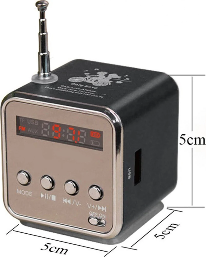 Głośnik Garsiakalbis Belaidis nešiojamas mini FM radijas LED garsiakalbis -E249