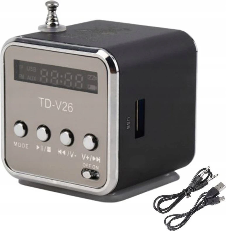 Głośnik Garsiakalbis Belaidis nešiojamas mini FM radijas LED garsiakalbis -E249