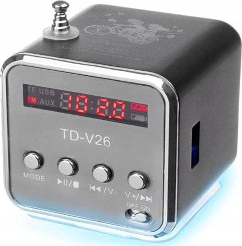 Głośnik Garsiakalbis Belaidis nešiojamas mini FM radijas LED garsiakalbis -E249
