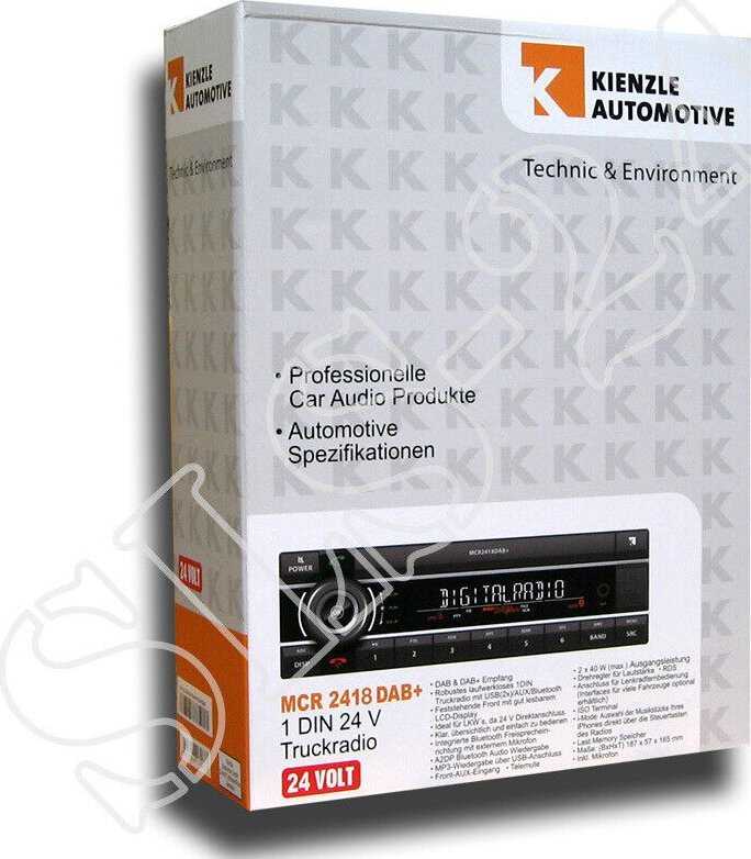 Automagnetola Automobilinis radijas Axion Kienzle MCR 2420 DAB+ USB/AUX/BT 24V trumpasis lizdas
