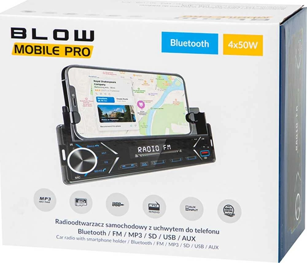 Automagnetola BLOW MOBILE PRO 1DIN radijo laikiklis SMART