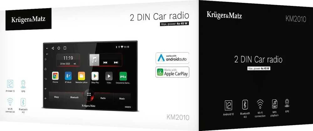 Automagnetola Kruger & Matz KM2010 CarPlay / AndroidAuto Car Radio
