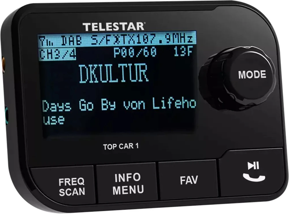 Telestar TOP CAR 1 DAB+ adapteris su veikiančiu ekranu