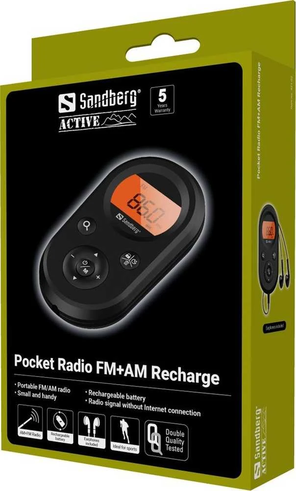 Sandberg Pocket FM radijas+AM Recharge