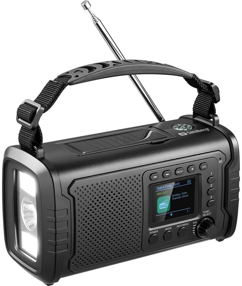 Sandberg Survivor DAB Radio All-in-1 20000 mAh, outdoor radio, BT speaker, powerbank, Juodas