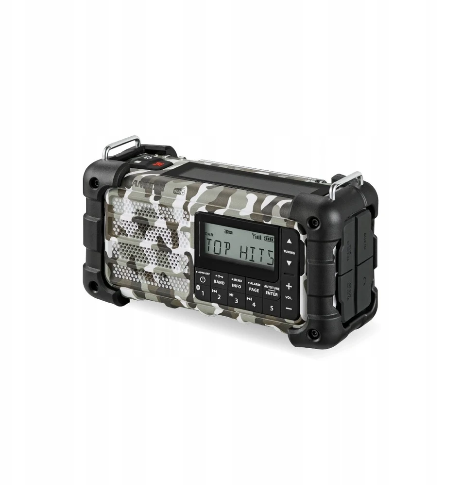 Sangean MMR-99 DAB+ „Artic Camo“ avarinis / rankinis / saulės energija varomas radijas