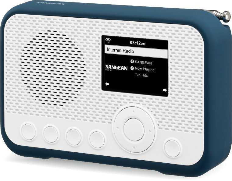 Radio Sangean Sangean WFR-39 Internet Taschenradio Internet, DAB, UKW Internetradio, UKW, WLAN Spotify, Weckfunktion, wiederaufladbar Weiß, Blau (A500466)
