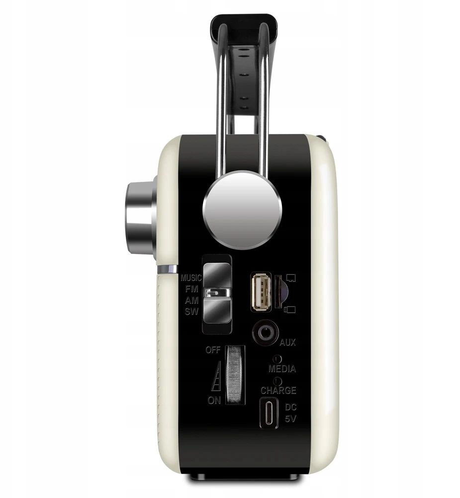 Garsiakalbis SVEN SRP-505, baltas (3 W, Bluetooth, FM/AM/SW, USB, Micro SD, AUX, baterija)