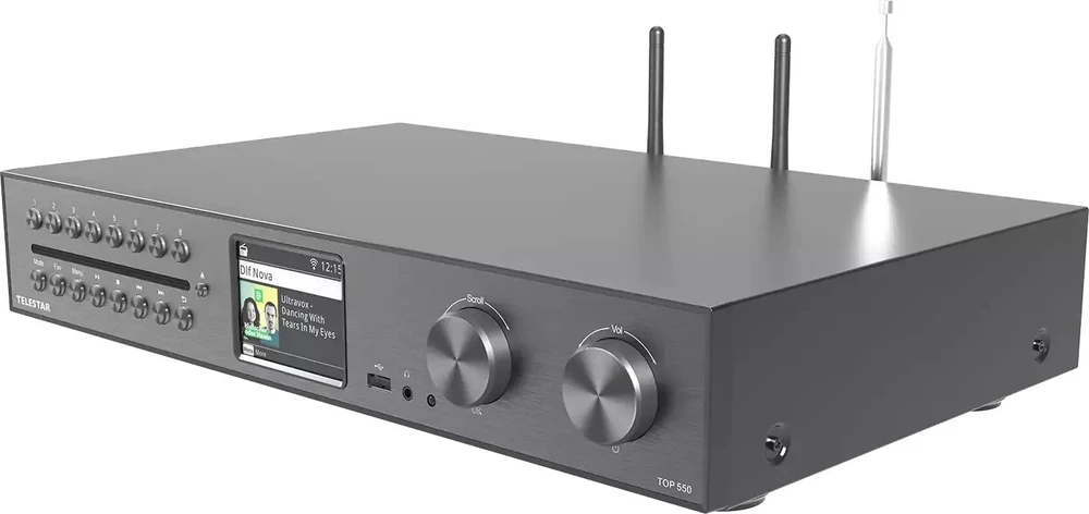 TelestarTOP550 Hi-Fi System CD/DAB+/FM/Internet Radio, Bluetooth, USB, HDMI, Wi-Fi, Juodas