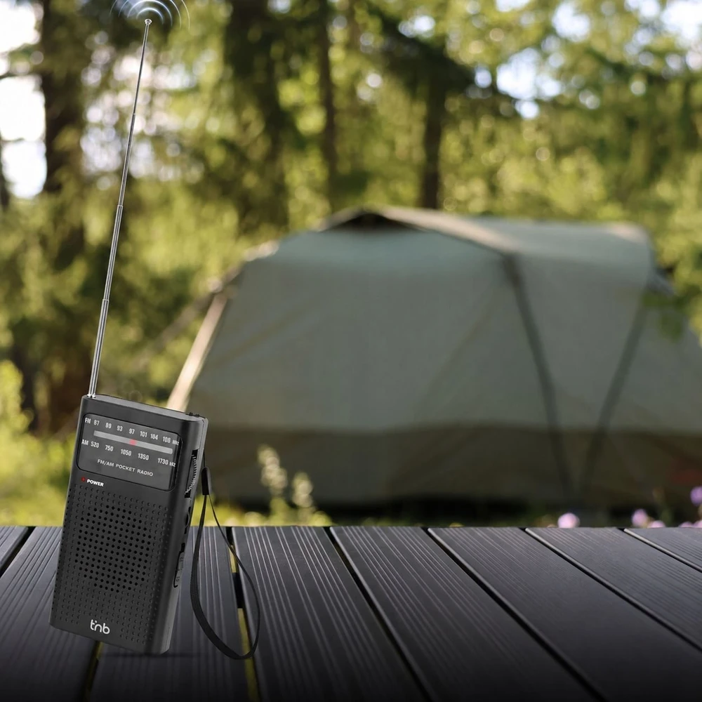 Radijas TnB Mini Nešiojamas FM / AM Turistinis Kišeninis Radijas su Baterijomis + 3,5 mm Jack / Fmpket1