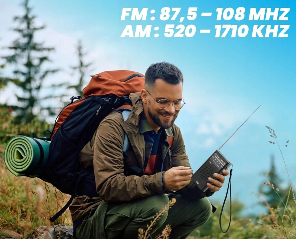 Radijas TnB Mini Nešiojamas FM / AM Turistinis Kišeninis Radijas su Baterijomis + 3,5 mm Jack / Fmpket1