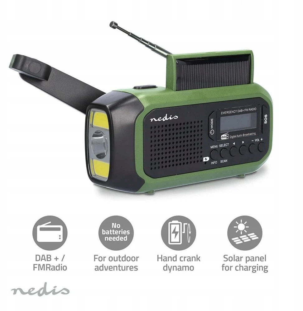 Radio Nedis RDDBCR2000GN DAB+ Juodas/Žalias