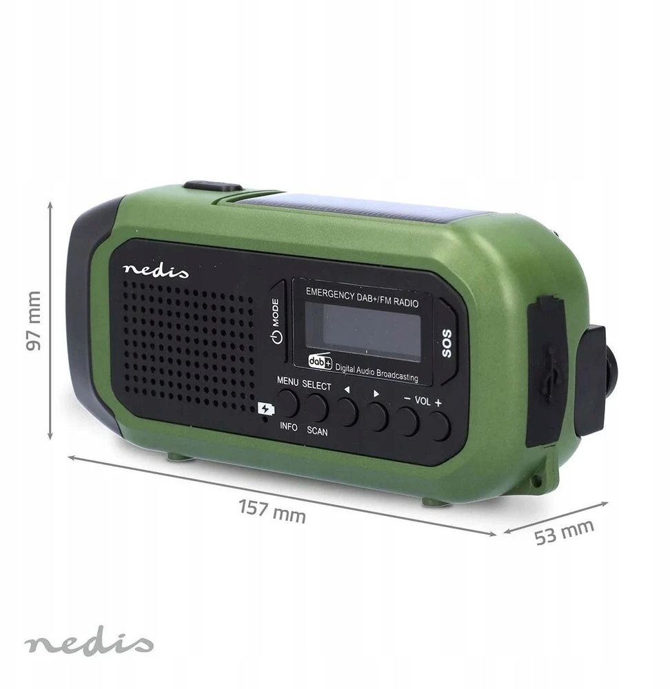 Radio Nedis RDDBCR2000GN DAB+ Juodas/Žalias