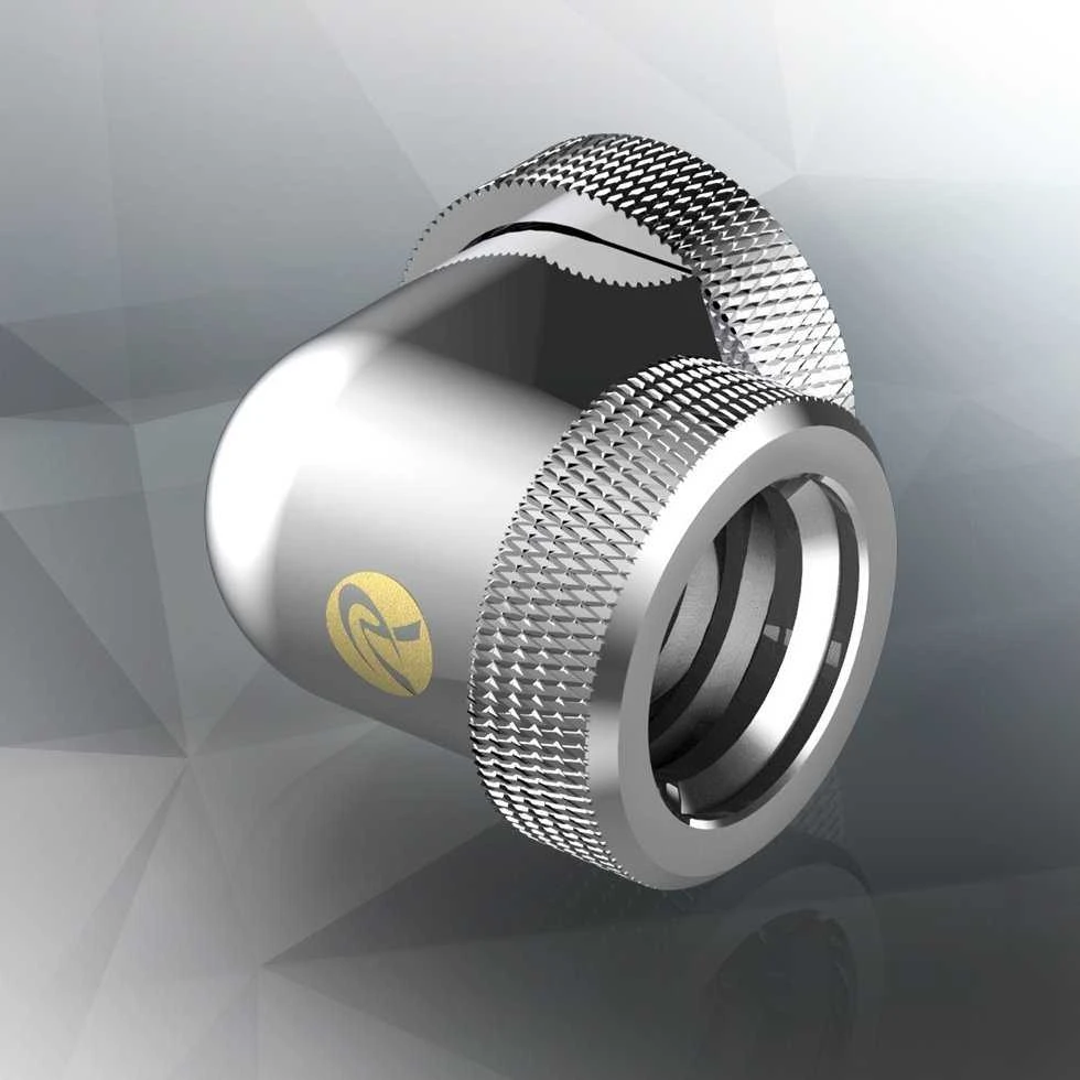Raijintek Pelias D160906, 16mm, 90 degree Adapteris – 6-pack, sidabrinis