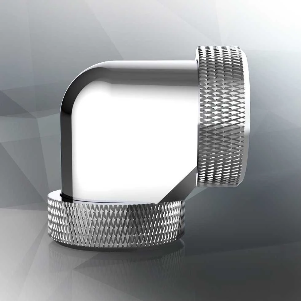 Raijintek Pelias D160906, 16mm, 90 degree Adapteris – 6-pack, sidabrinis