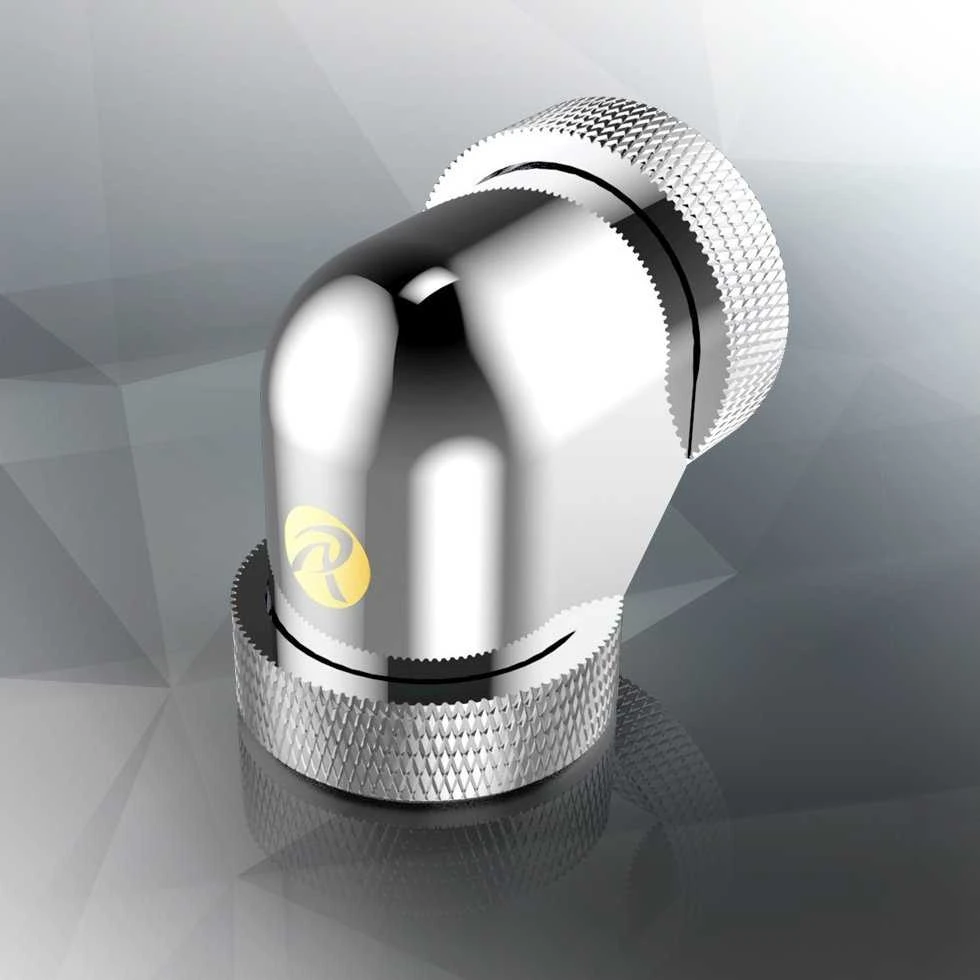 Raijintek Pelias D160906, 16mm, 90 degree Adapteris – 6-pack, sidabrinis