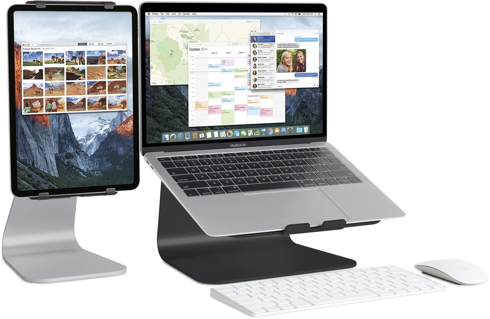 Rain Design mStand stovas su kitu įrenginiu