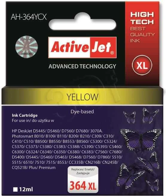 Rašalo Kasetė - Activejet AH-364YCX 12 ml Aukštos Talpos Geltona