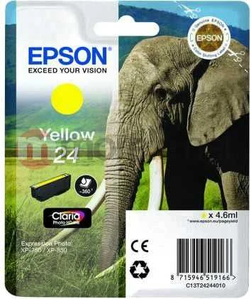 Epson Elephant C13T24244012 rašalo kasetė Originalus Geltona 1 vnt