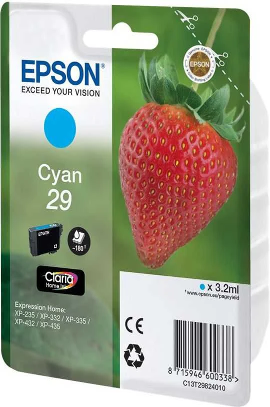 Epson Strawberry C13T29824022 rašalo kasetė Originalus Žydras 1 vnt