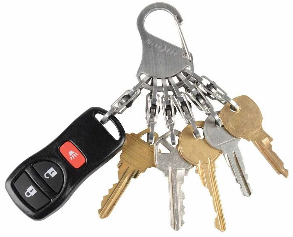 Raktų juosta Nite Ize KeyRack + 6x mikro karabino nerūdijantis plienas (KLK-11- R3)