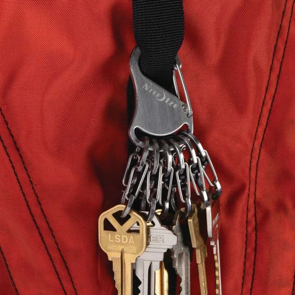 Raktų juosta Nite Ize KeyRack + 6x mikro karabino nerūdijantis plienas (KLK-11- R3)