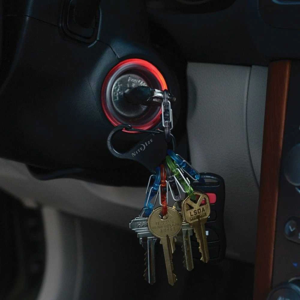 Raktų juosta Nite Ize KeyRack nerūdijantis plienas + 6x mikro karabino plastik( KLKP -01-R3)