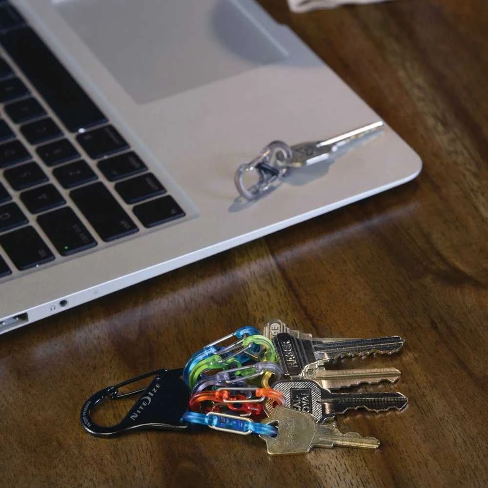 Raktų juosta Nite Ize KeyRack nerūdijantis plienas + 6x mikro karabino plastik( KLKP -01-R3)