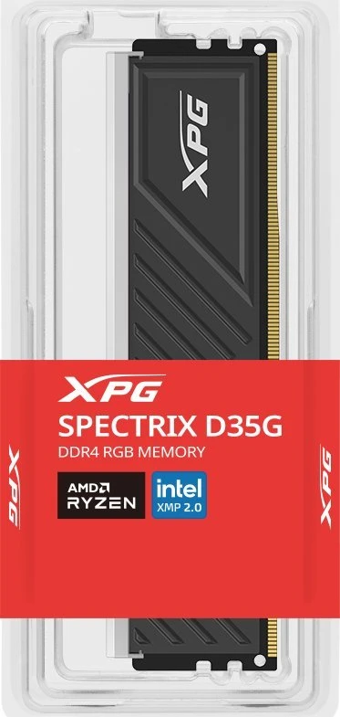 ADATA XPG Spectrix D35G RGB, DDR4-3200 RAM, CL16, XMP – 8 GB, juodas
