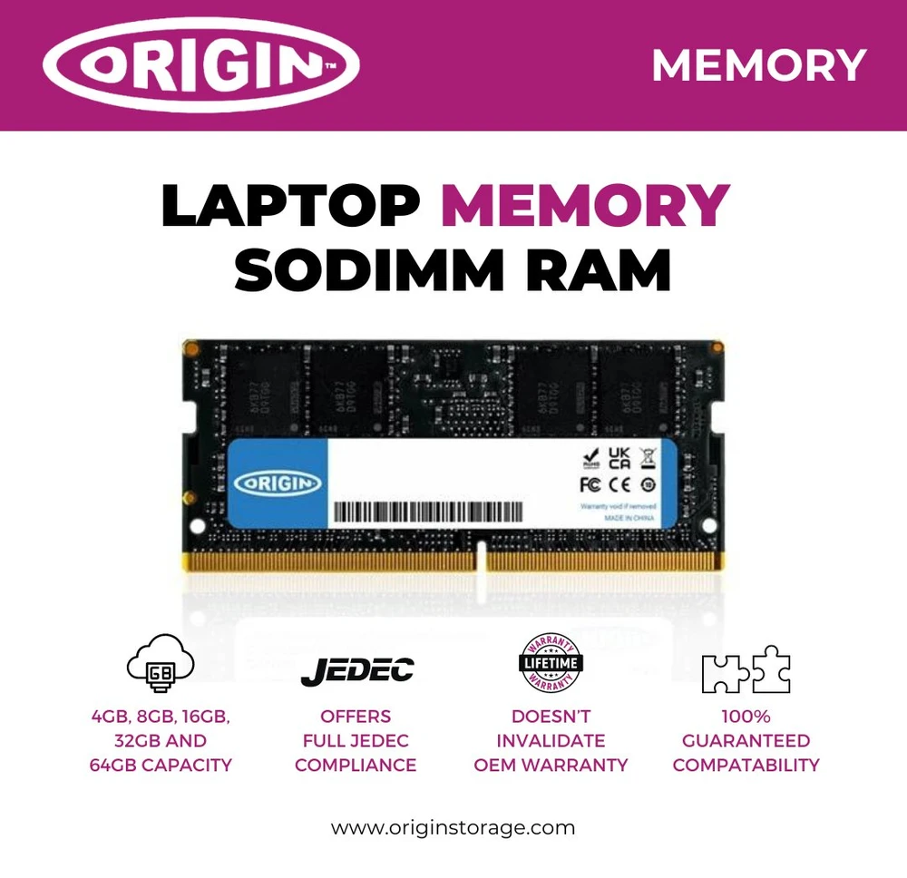 RAM Atmintis do laptopa ORIGIN STORAGE DDR4 SODIMM 8GB 3200 MHz (OM8G43200SO1RX16NE12)