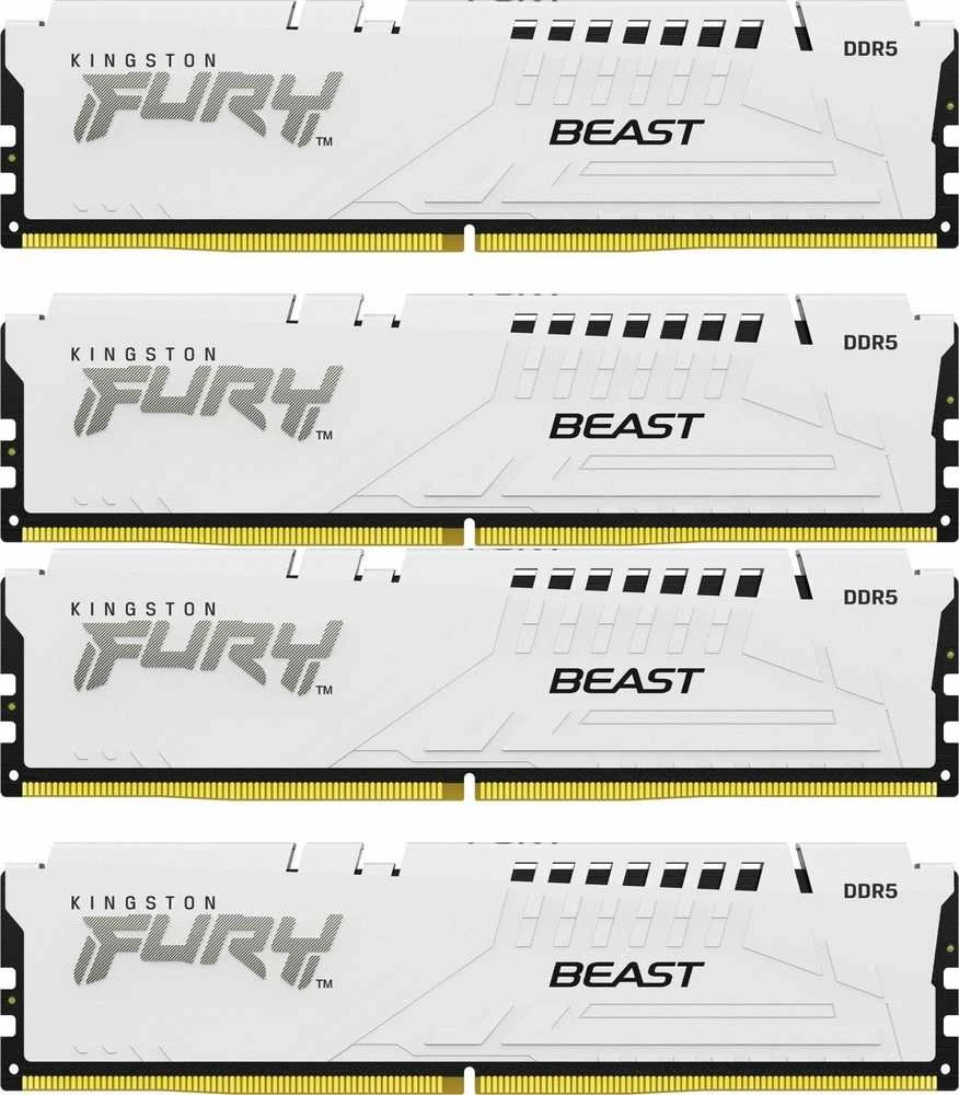 RAM Kingston KF556C40BWK4-128 128GB 5600MT/s DDR5 CL40 DIMM (Kit of 4) FURY Beast Baltas XMP | Kingstonas