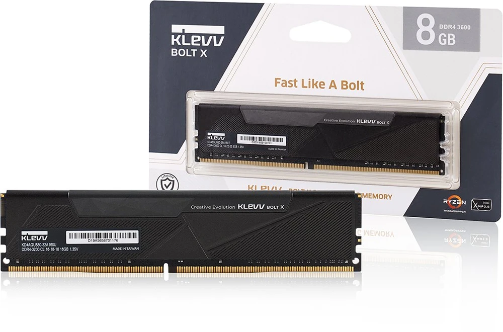RAM Atmintis Klevv Bolt X, DDR4, 8 GB, 3600MHz, CL18 (KD48GU880-36A180T)
