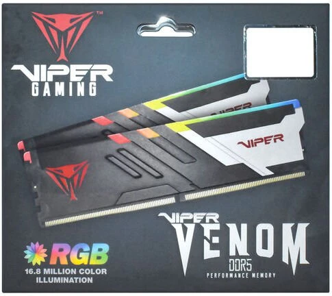 Patriot VVR532G60C28AK Viper Steel RGB, VIPER VENOM DDR5 RGB AMD 32GB (2x16GB) 6000MT/s UDIMM rinkinys