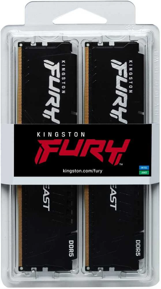 RAM „Kingston Technology FURY Beast“ 64 GB 5600 MT/s DDR5 CL36 DIMM atmintis (2 vnt. rinkinys) Juodas