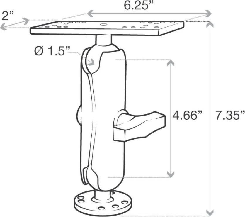 Ram Mounts UNPKD RAM UNIVERSALUS ELEKTRONINIS MONT