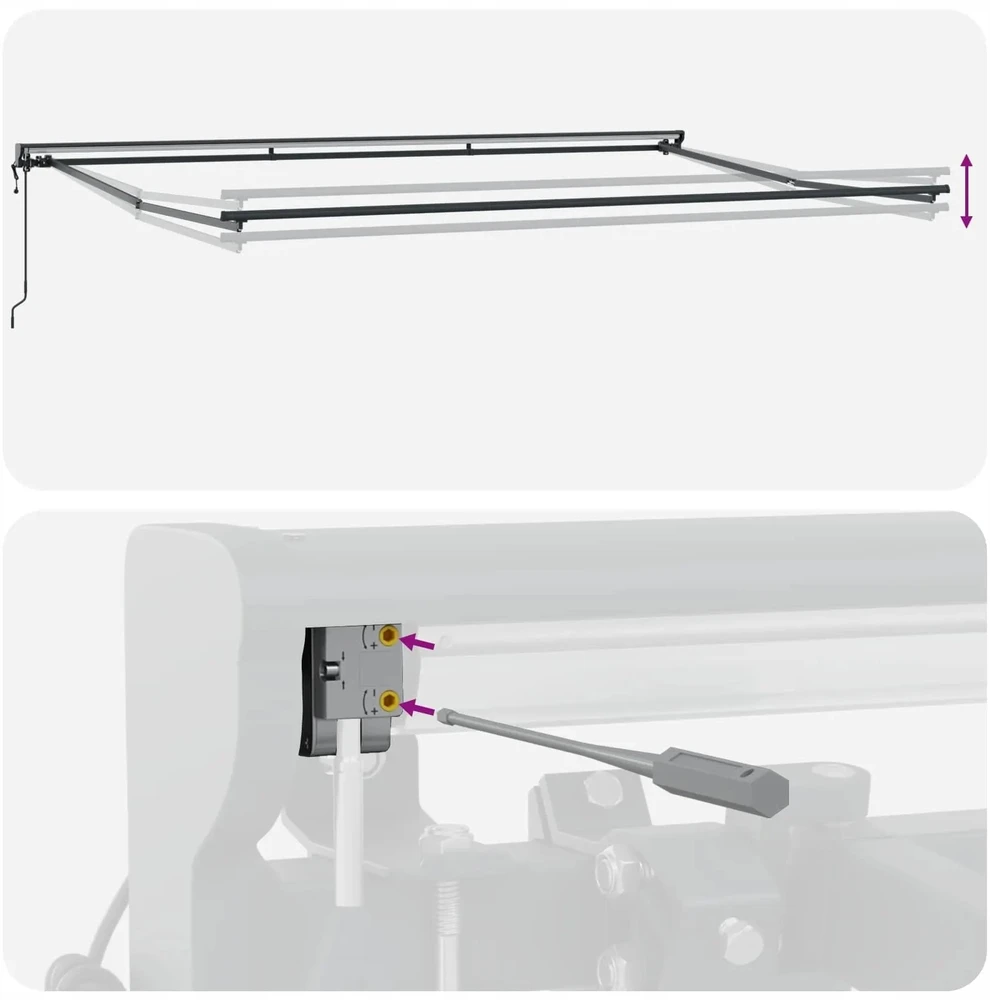 Markizės rėmas Antracito ir baltos 500 × 300 cm