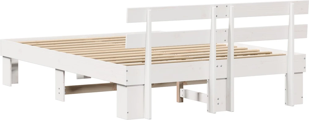 Lovos rėmas Balta 150 x 200 cm Kietos pušies mediena