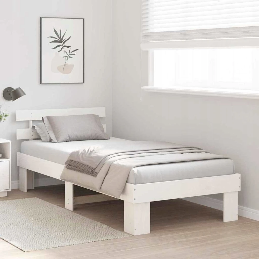 Lovos rėmas Balta 80 x 200 cm Kietos pušies mediena