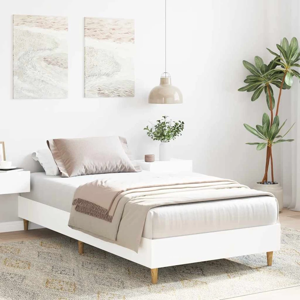 Lova Lovos rėmas Be Čiužinio Baltas 75x190 cm Inžinierinė mediena