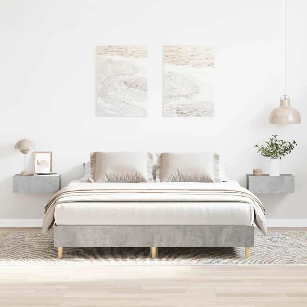 Lovos rėmas be čiužinio, betono pilkos, 150x200cm, mediena