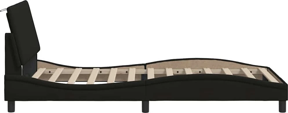 Lovos rėmas be čiužinio, Hanko, juodos spalvos, 100x200cm, audinys