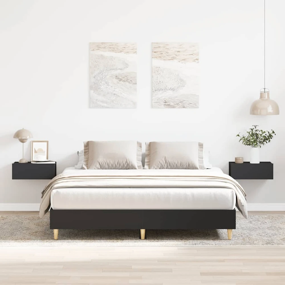 Lovos rėmas be čiužinio, juodos, 140x200 cm, apdirbta mediena