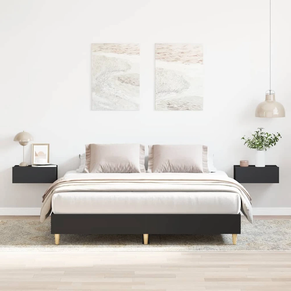 Lovos rėmas be čiužinio, juodos, 150x200cm, apdirbta mediena