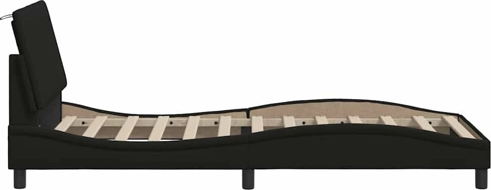 Lovos rėmas be čiužinio, Hanko, juodas, 80x200 cm, audinys
