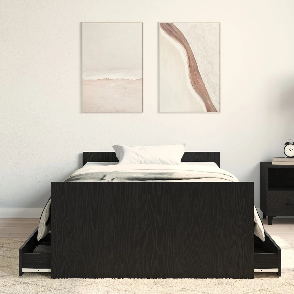 Lovos rėmas Juodas ąžuolas 203 x 103 x 50 cm Apdirbta mediena