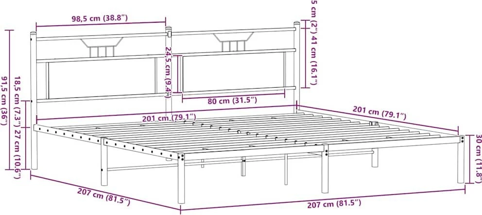 lovos rėmas be čiužinio rudas ąžuolas 200x200 cm