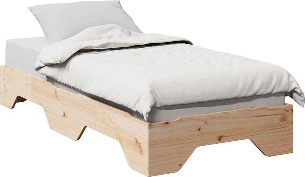 Lova lovos rėmas be čiužinio, sukraunamas 75x190 cm medžio masyvo
