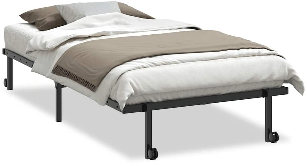 Lovos rėmas be čiužinio Sulankstomas juodas 100x200 cm Plienas