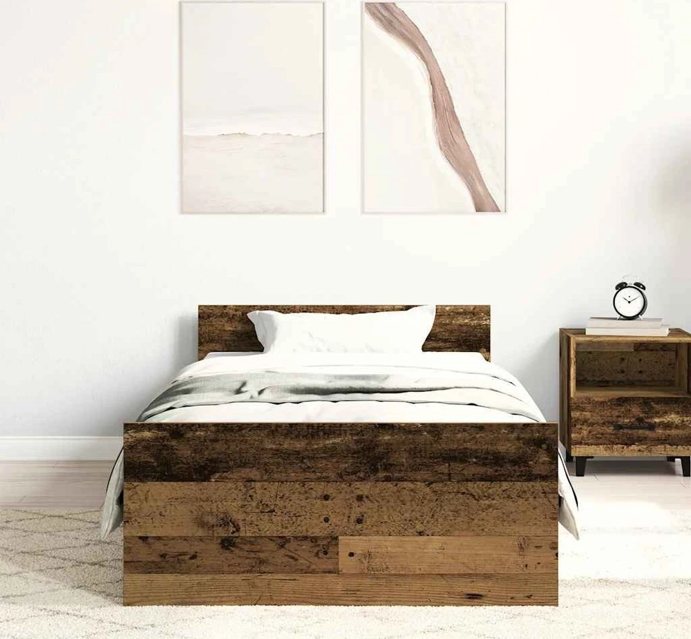 Lovos rėmas be čiužinio, medienos dizaino, 100x200 cm